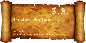 Brecher Mariann névjegykártya