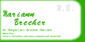 mariann brecher business card